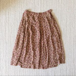Vintage Japanese midi floral pieces skirt